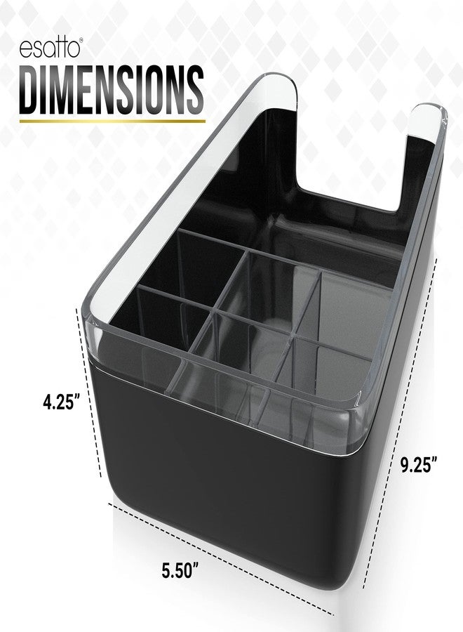 Esatto Professional Bar Products Premium Bar Caddy (Black), Used to Easily Organize Bar Items and Workspace, With Additional 12 Pourers For Precision Pouring and 12 Pourer Covers - Image 4